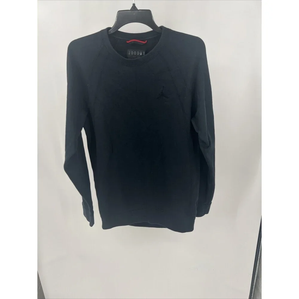NIKE AIR JORDAN WINGS CREW FLEECE BLACK/BLACK SWEATSHIRT‎ 860194-010 Men's M